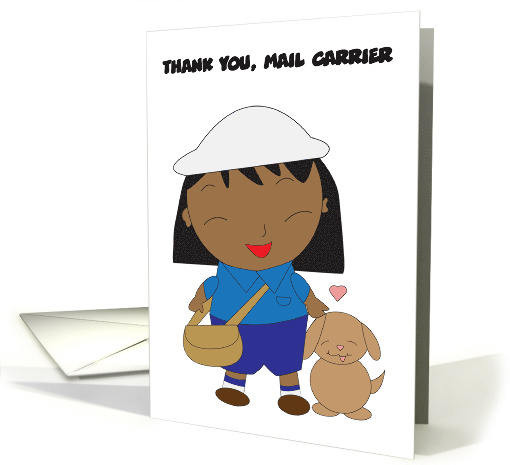 Black Female Mail Carrier Thank A Mail Man Day card (1541080)