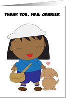 Black Female Mail Carrier Thank A Mail Man Day card