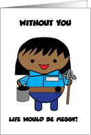Janitor National Custodial Workers Recognition Day Black Female card