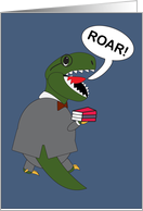 Library Workers Day Trex Dinosaur Funny Male Librarian card