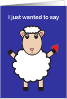 Valentine’s Day Cartoon Sheep Heart Funny card