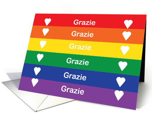 Grazie Italian Thank You Heart Rainbow card (1751928)