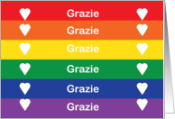 Grazie Italian Thank You Heart Rainbow card