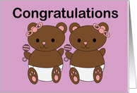 New Parent Congrats New Baby Twin Girls card