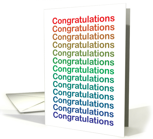 Congratulations Can't Say It Enough Colorful Rainbow card (1761894)