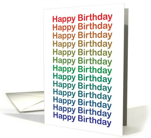 Happy Birthday Colorful Text card (1765570)