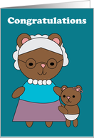 Congratulations on New Granddaughter Bear card