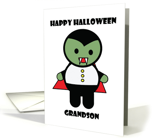 for Grandson Happy Halloween Cute Vampire card (1777448)
