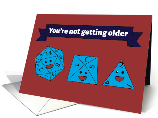 Happy Birthday Getting Older Level Up Dice card (1827452)