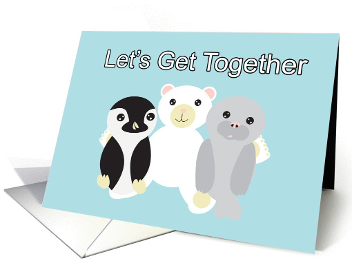 Let's Get Together for Dinner, Cute Cartoon Animals card (849583)
