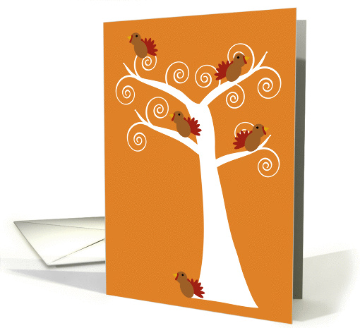 Five Thanksgiving Turkeys in a Tree card (955591)