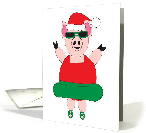 Christmas Ballet Pig card (958127)