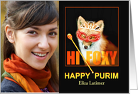 Hi Foxy, Happy Purim Photo Card, Esther the Fox card