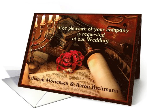 Invitation, Jewish Wedding Announcement with Custom Front card