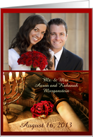 Announcement of Jewish Wedding, Torah Scroll Photo Card