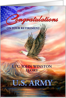 Congratulations on Retirement from U. S. Army, Eagle, Custom Front card
