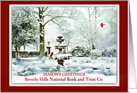Season’s Greetings to Employee Custom Front Christmas Cardinals card