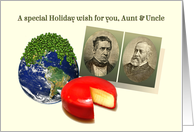To Aunt and Uncle, Funny Christmas, Holiday Humor Peas on Earth card