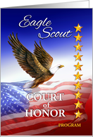 Program for Eagle Scout Court of Honor, Eagle, Flag and Stars card