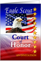 Invitation for Eagle Scout Court of Honor, Flag and Eagle card