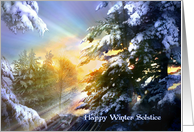 Winter Solstice Sunshine Bright and Sunny Winter Yule Forest card