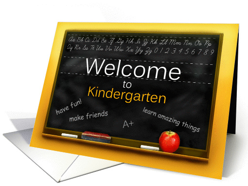 First Day of School, Kindergarten Welcome, Chalkboard card (1243158)