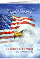 Eagle Scout Court of Honor Invitation, Eagle and American Flag card