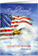 Program for Eagle Scout Court of Honor, American Eagle and Flag card