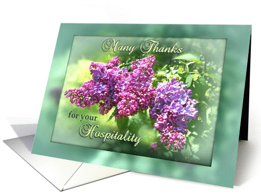 Thank You for Hospitality, Springtime Lilac Garden card (1283644)