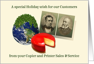 Peas on Earth to Customers from Copier & Printer Business card