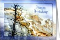 Happy Holidays Yellowstone Park Mammoth Hot Springs Winter card