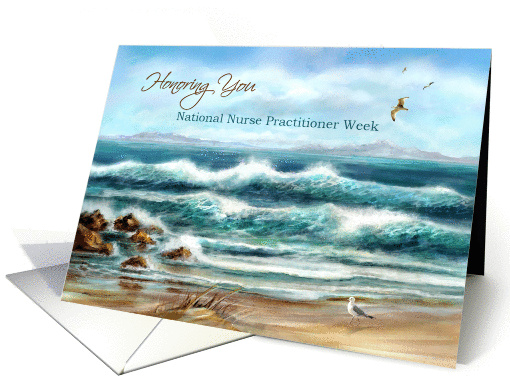National Nurse Practioner Week, Thank You, Seascape and Seagulls card