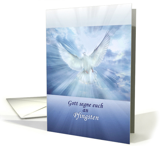 Pfingsten Pentecost Dove in German, Gott Segne euch an Pfingsten card