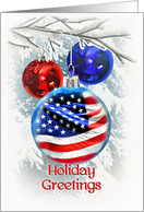 Patriotic Christmas, Holiday Greetings for Military, American Flag card