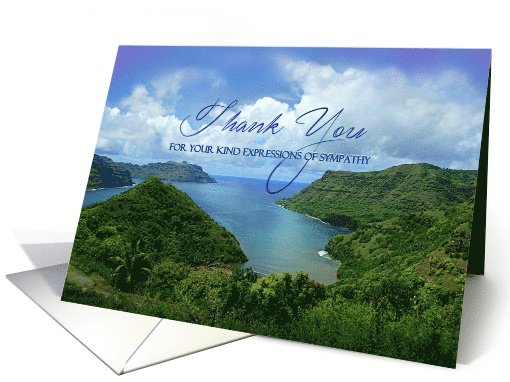 Thank You for Sympathy South Pacific Island Sympathy Thank You card