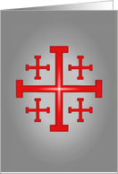 Jerusalem Cross, Christian Symbol of Jerusalem, Blank card