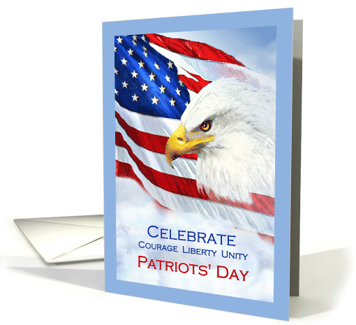 Patriots' Day American Flag and Eagle in Sky card (1519742)