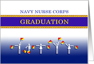 Navy Nurse Corps Graduation Party Invitation with Semaphore Flags card