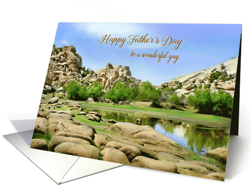 Happy Father's Day Joshua Tree National Park Rocks and Pond card