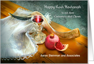 Business to Clients Happy Rosh Hashanah Jewish Shofar Custom card