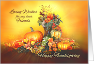 For my Friends Happy Thanksgiving Pumpkins and Autumn Leaves card
