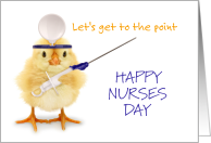 Nurses Day Fuzzy Chick with Syringe card