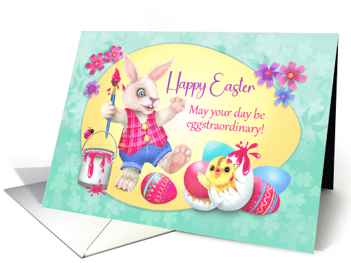 Happy Easter for Eggstraordinary Kid Chick Hatching from Egg card