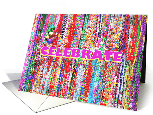 Mardi Gras Baubles and Beads Celebrate Happy Mardi Gras card (761754)