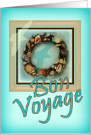 Bon Voyage and Happy Trip with Wreath of Sea Shells and Seagull card