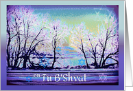 Happy Tu B’Shvat Twelve Hidden Stars in Trees for Jewish Arbor Day card