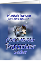 Invitation to Passover Seder, Happy Passover Squirrel card