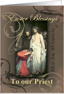 Easter Blessings to our Priest Jesus is Risen card