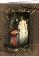 Easter Blessings to Uncle, Jesus is Risen card