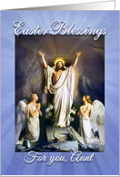 Happy Easter to Aunt, Easter Blessings, Jesus and Angels card